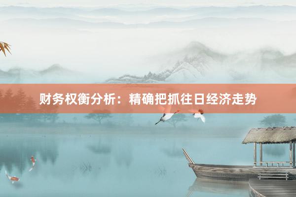 财务权衡分析：精确把抓往日经济走势